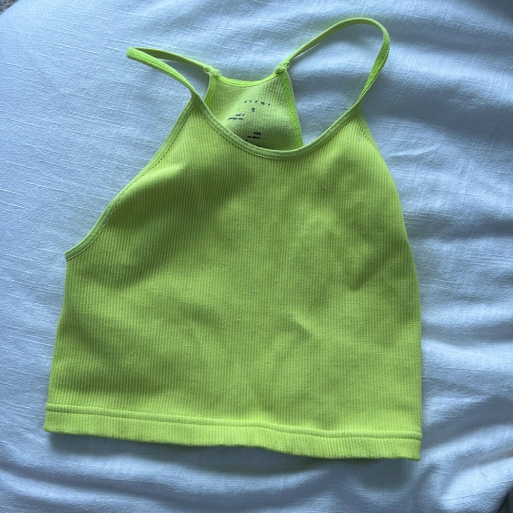 Free People Tank Top size m/lg, lime green/yellow